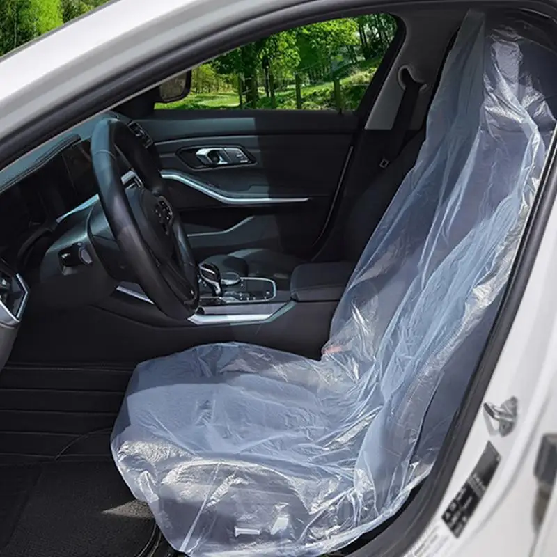 50/100pcs Disposable Plastic Car Seat Protector Universal Coverage For Automotive Service Workshop Detailers