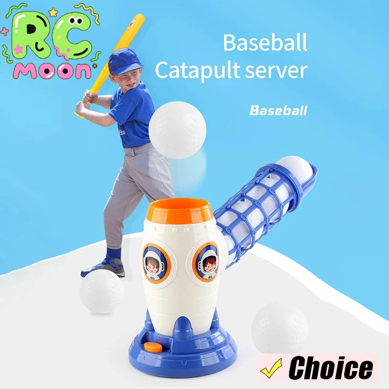 Automatyczny strzelak do baseballu dla dzieci, 1 kliknięcie, do użytku w pomieszczeniach i na zewnątrz, uroczy, zabawny zestaw zabawek sportowych do ćwiczeń.