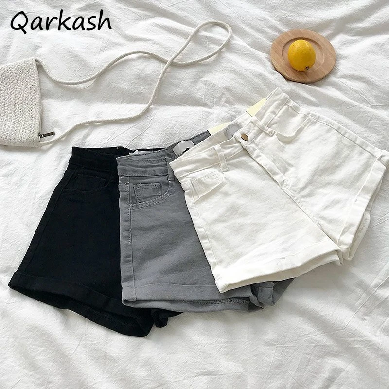 Shorts Women Summer Korean Style Simple Sexy Shinny Casual Breathable Fashion Streetwear Daily All-match Chic Youthful College