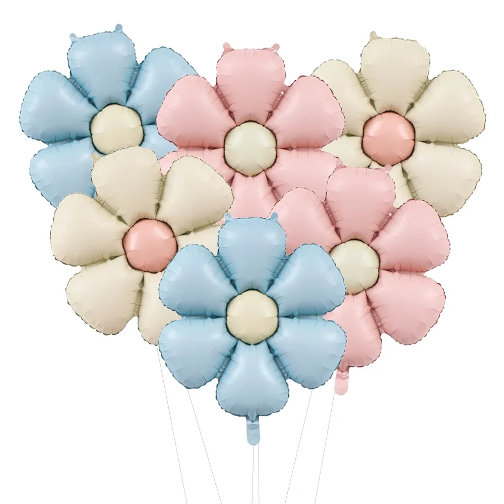 6 Stück/Set 50,5x40cm Mattrosa Candy Daisy Ballon Aluminiumfolienballon Mädchen Brautparty Geburtstagsfeier Hochzeitsdekoration – Detail 8