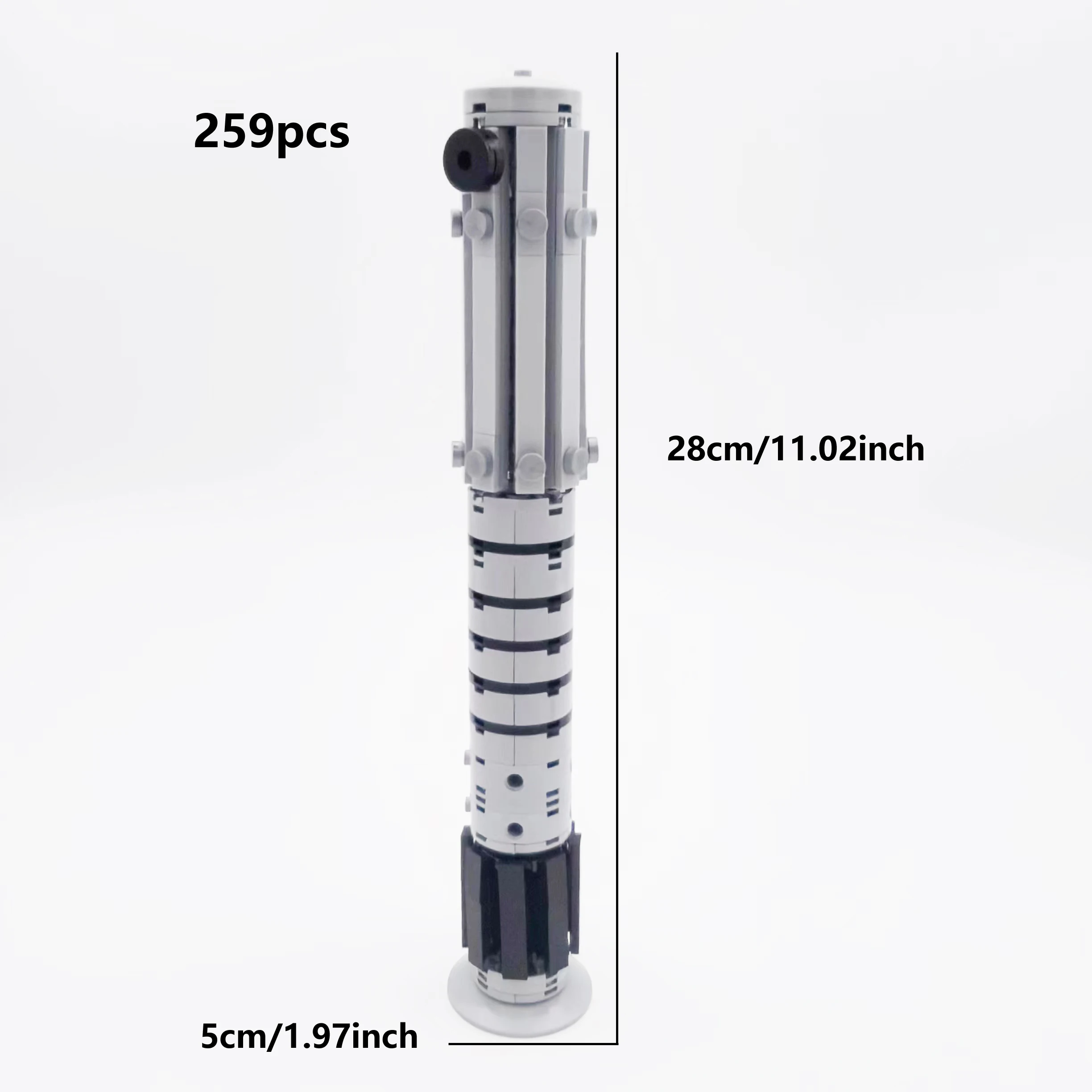 MOC Laser Schwert Bauset 307PCS mit Standfuß Ziegel Spielzeug Weihnachtsgeschenk für Fans