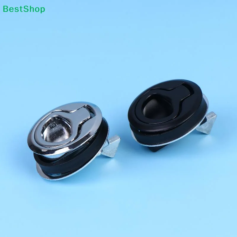 ☪Round Flush Pull Slam Latch Non Key For RV Boat Marine Marine Deck Locker Steel Boat Flush Pull Hatch Slam Latch