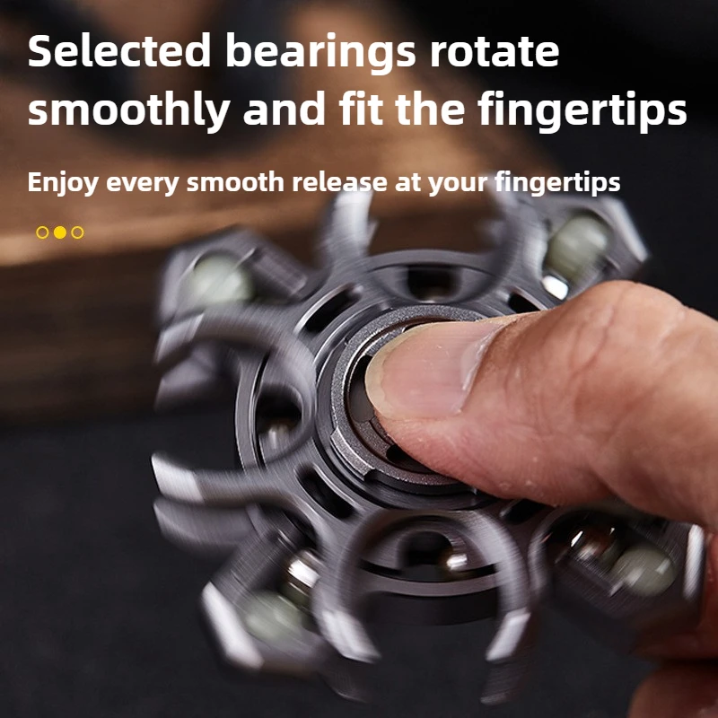 God Realm EDC Aluminiumlegierungsgestänge 4-seitiges mechanisches Metall-Fidget-Spinner-Dekompressionsspielzeug