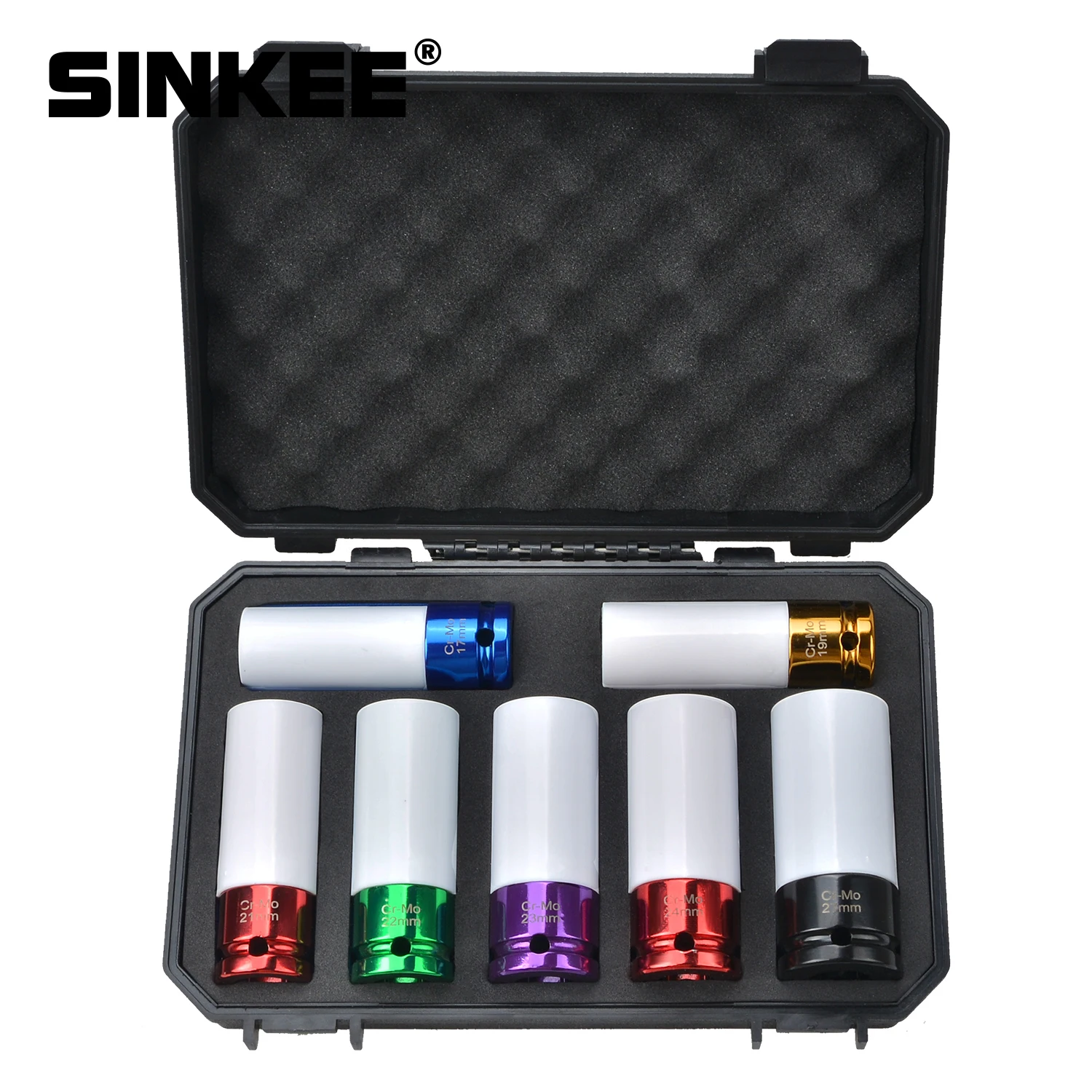 

Alloy Wheel Nut Socket Set 1/2"Dr 7Pc Protected 17-19-21-22-23-24-27mm