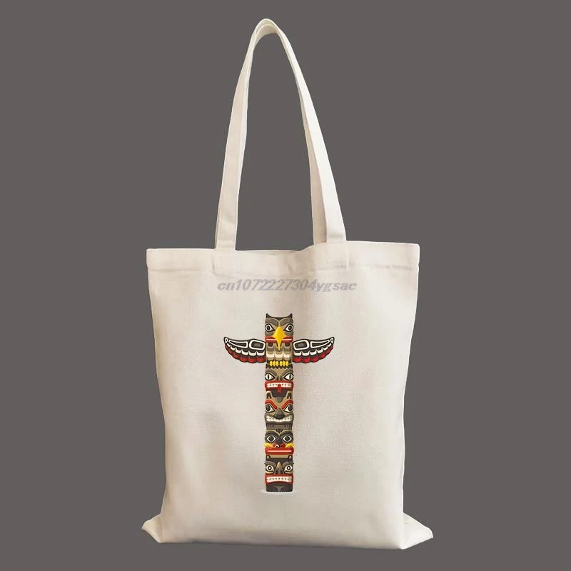 

Animal Totem fashion Harajuku Classic Canvas Shopper Bag Tote Shoulder Lady Bag Student Handbag Reusable shopping bags
