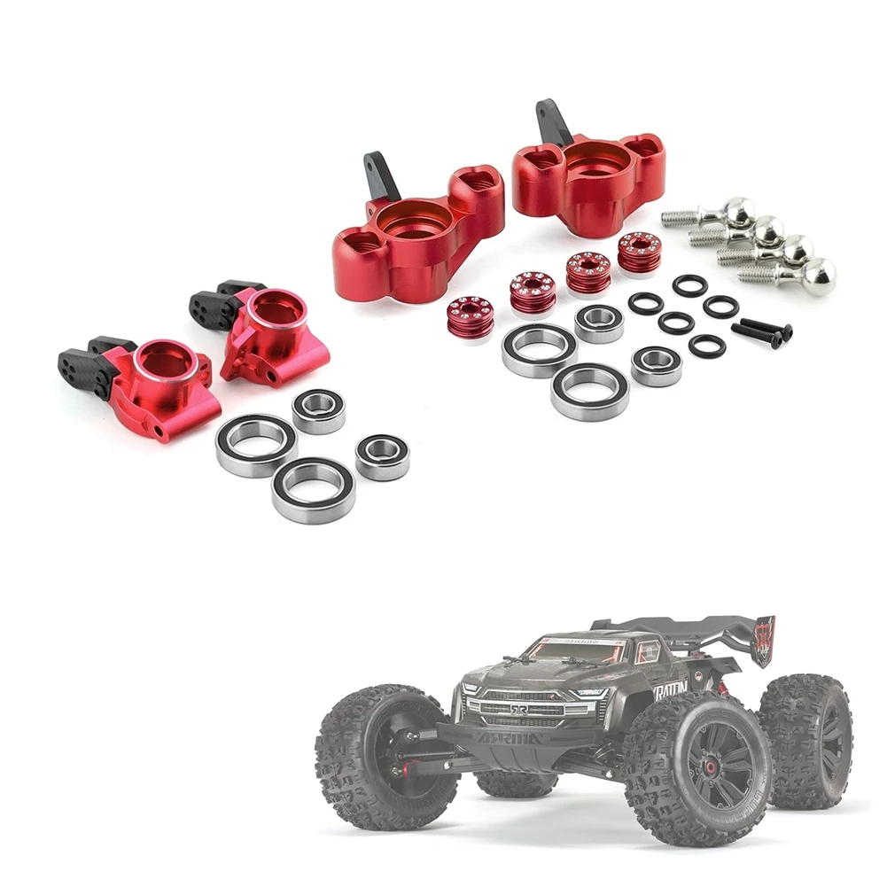 HEIßER Metall Front Achsschenkel Hinterradnabe Träger für 1/8 Arrma KRATON Outcast BLX 6S V5 RC Auto Upgrades Teile Zubehör,1