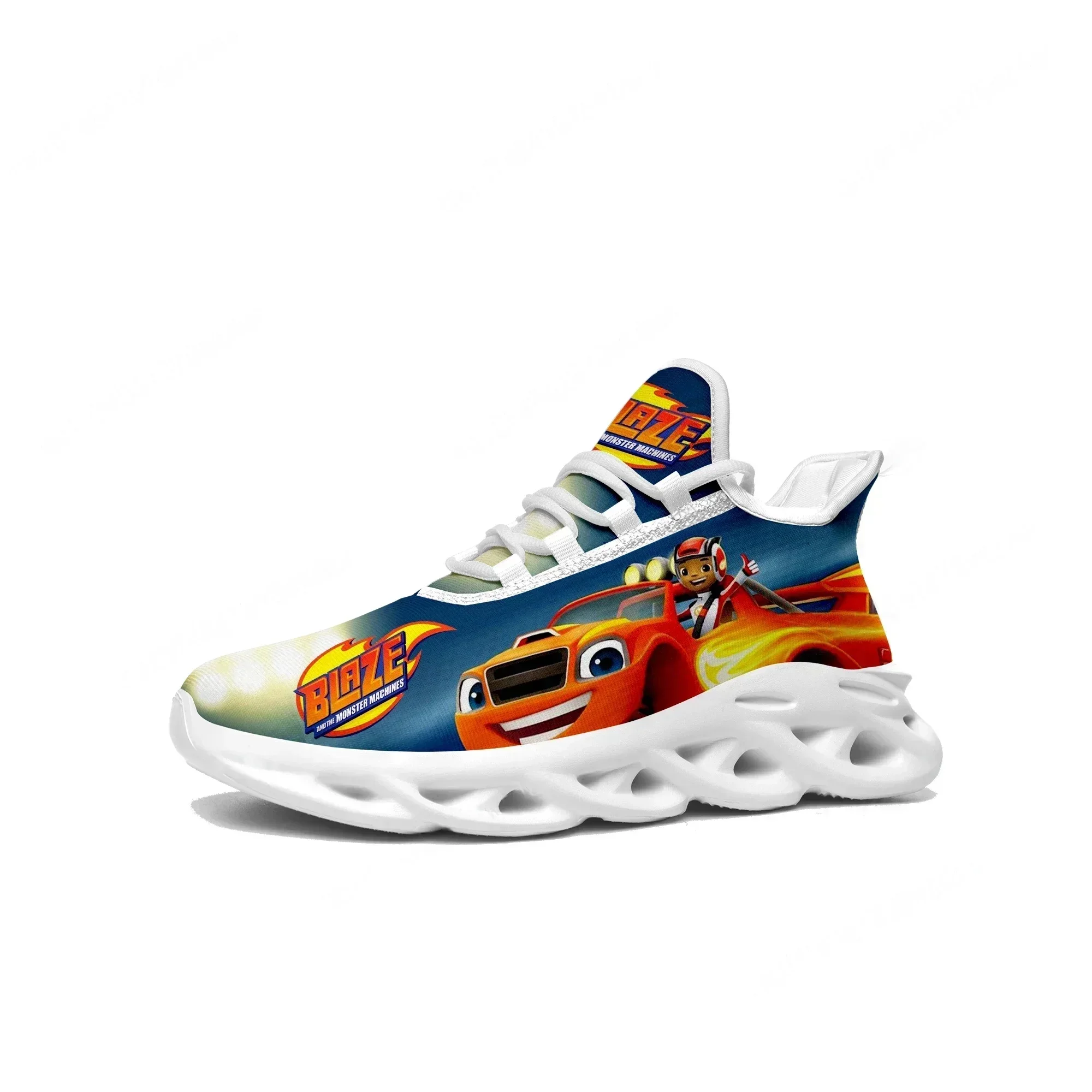 Blaze And The Monster Machines Flats Sneakers Mens Womens Teenager Sports Running Shoe High Quality Custom Lace Up Mesh Footwear