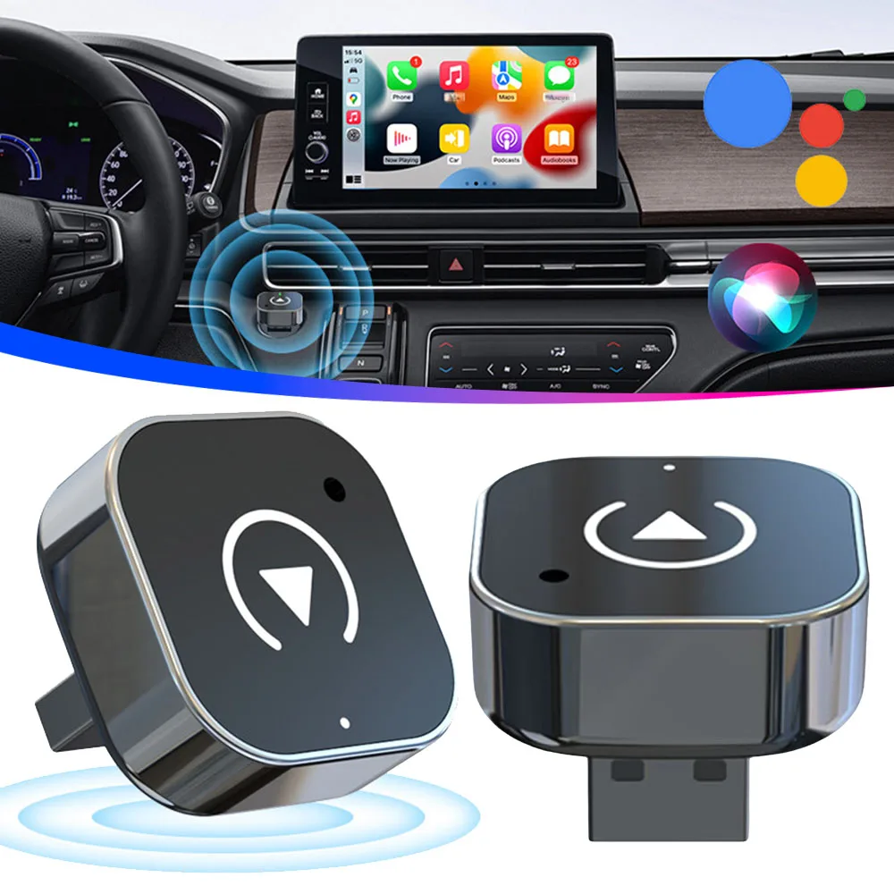 

Беспроводной адаптер 2-в-1 для CarPlay и Android Auto: Умный бокс для преобразования проводного CarPlay в беспроводной для автомобилей с заводской проводной системой