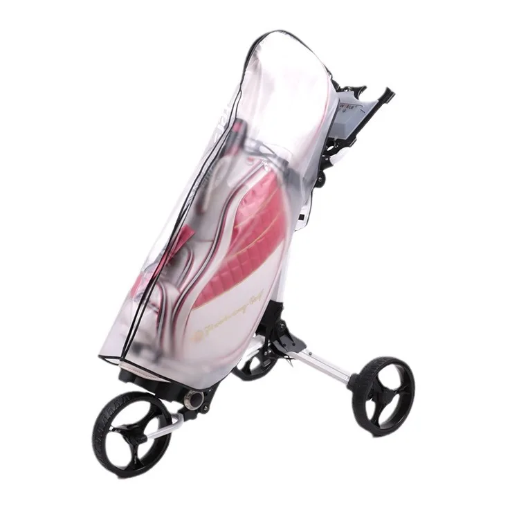 PVC Golf Bag Rain Cover Transparent Clear Golf Cart Travel Bag with Hood Golf Bag Protector Outdoor Sporting Supplies