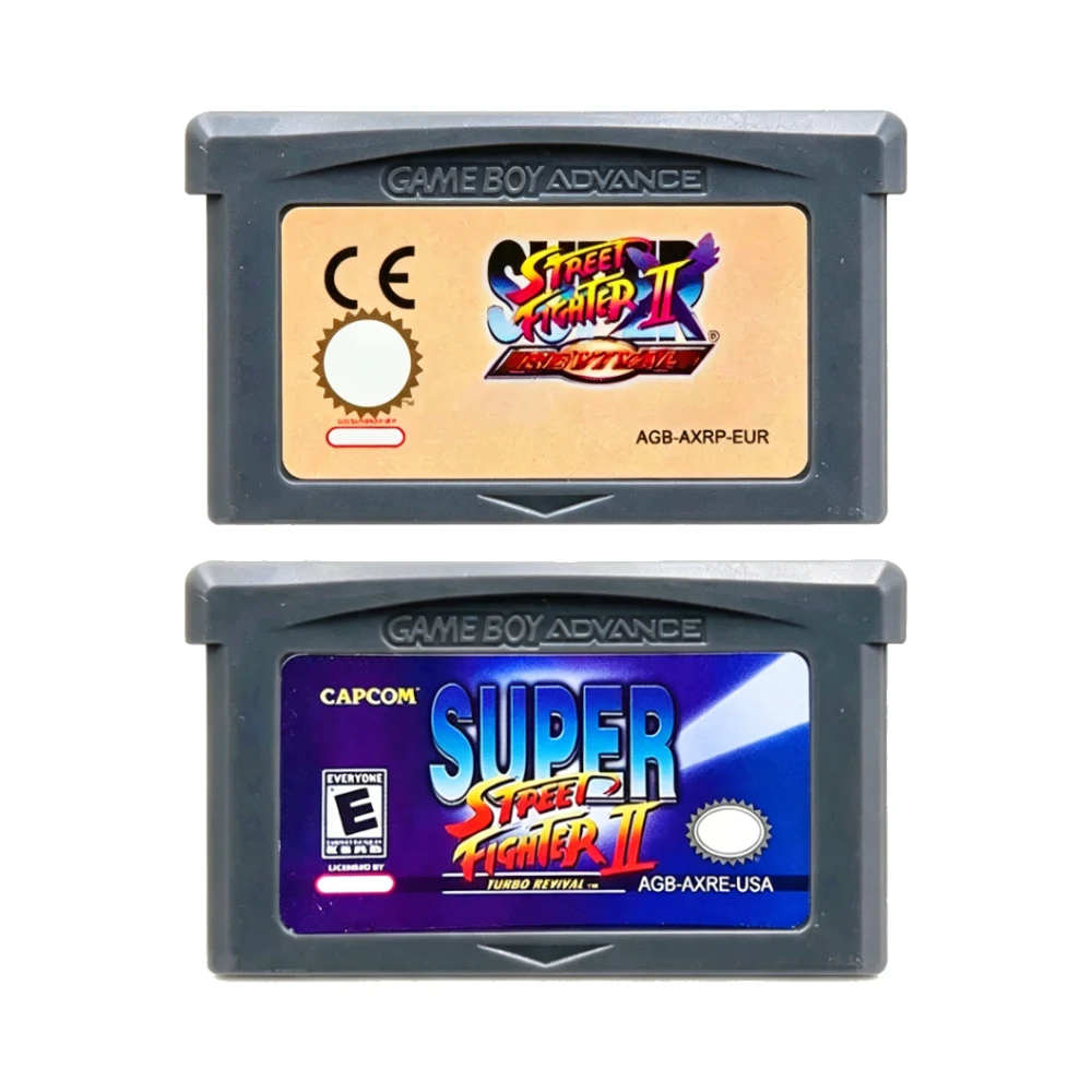 2 PCS Super Street Fighter II Turbo Revival CAPCOM GBA Cartridge USA EUR Retro Video Game Cards for GBA GBA SP NDS NDSL Consoles