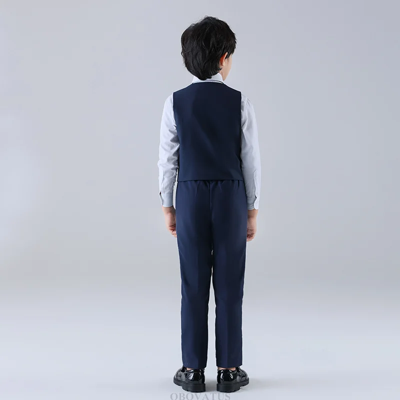 Luxury Children Formal Suit Set for Teenager Boy Wedding Party Anniversary Clothing Set 4 Pieces Kids School Uniform Outfit Wear view 2