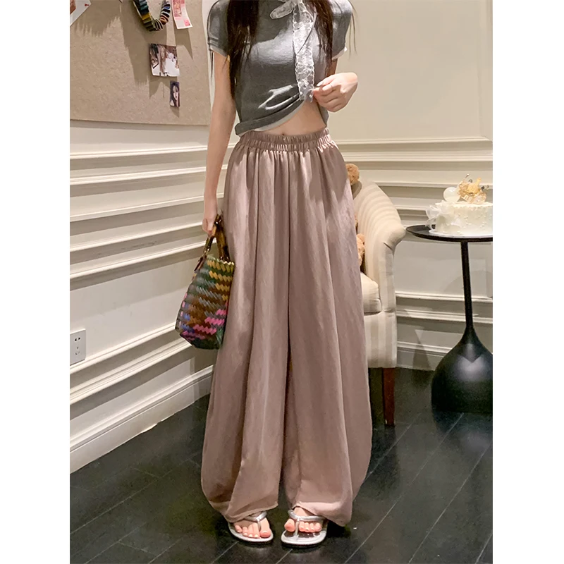 

MEXZT Streetwear Black Wide Leg Pants Women Harajuku White Baggy Palazzo Pants Summer Ladies Korean Fashion Pink Casual Trousers