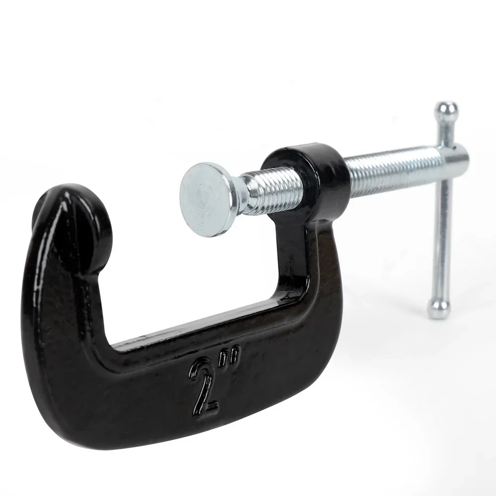 4 حزمة 2 بوصة C-المشبك الثقيلة الحديد الزهر قطب الفك وسادة الصلب المسمار عدم الانزلاق لقط قابل للتعديل النجارة DIY المشاريع