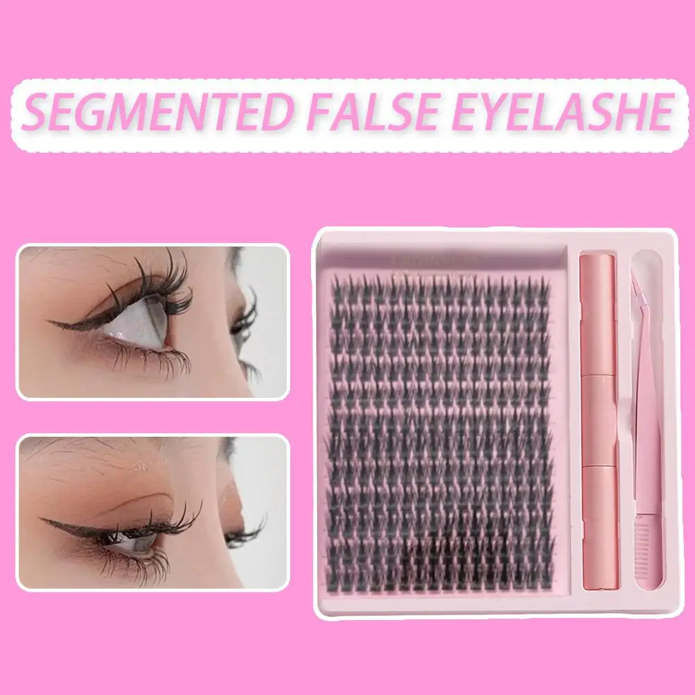 Zestaw rzęs w kępkach, 2 rodzaje, rzęsy pojedyncze, delikatne, puszyste sztuczne rzęsy z klejem i pęsetą.