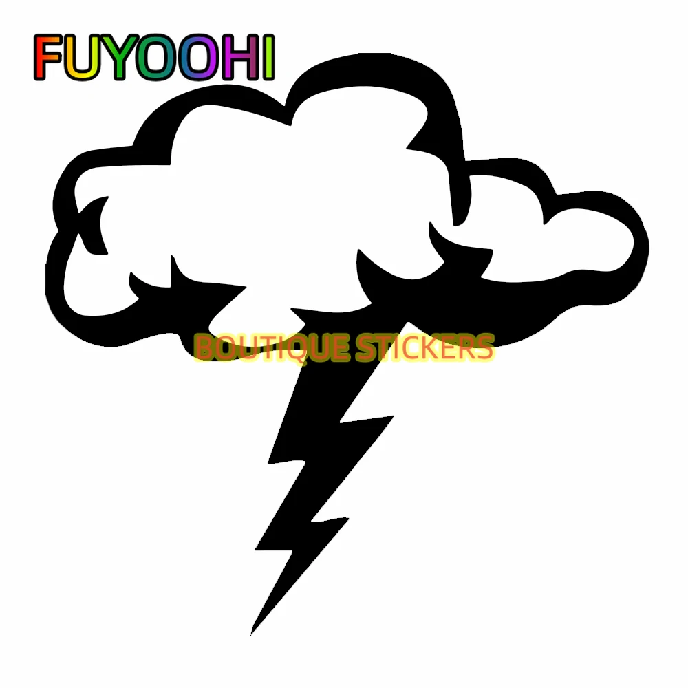 

FUYOOHI Boutique Stickers Loverly Clouds and lightning Interesting Vinly Decal Cool Car Window Black/White/Laser