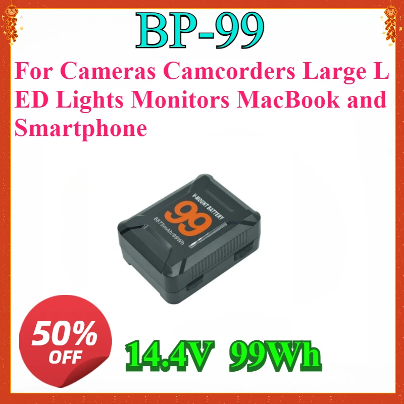 

New 99Wh V-Mount/V-Lock Battery for Cameras Camcorders Large LED Lights Monitors MacBook and Smartphone
