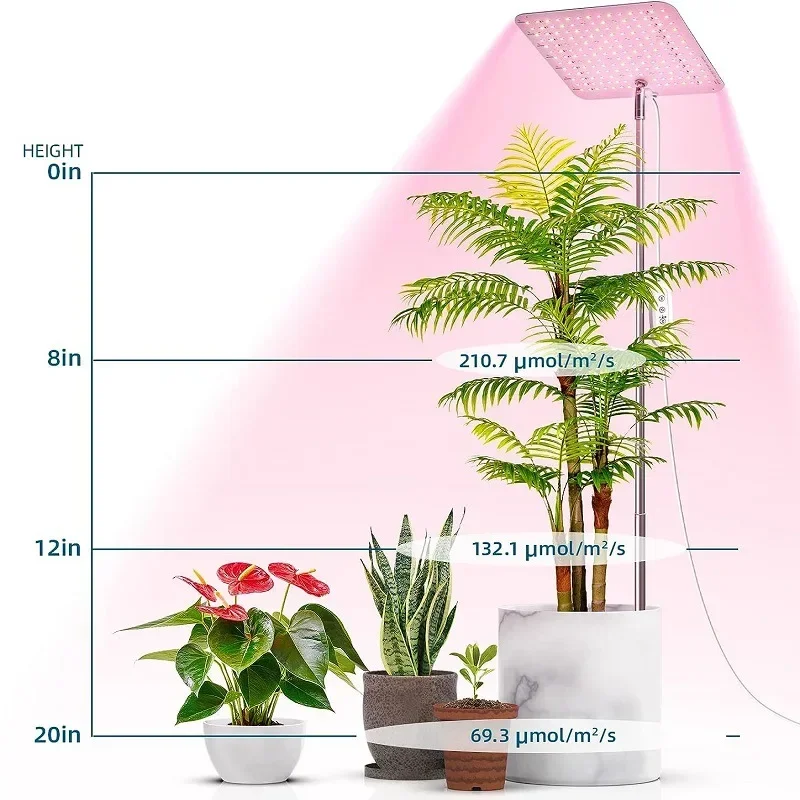 屋内植物用のフルスペクトル植物ライトスタンド,調整可能な照明強度,植物の開花