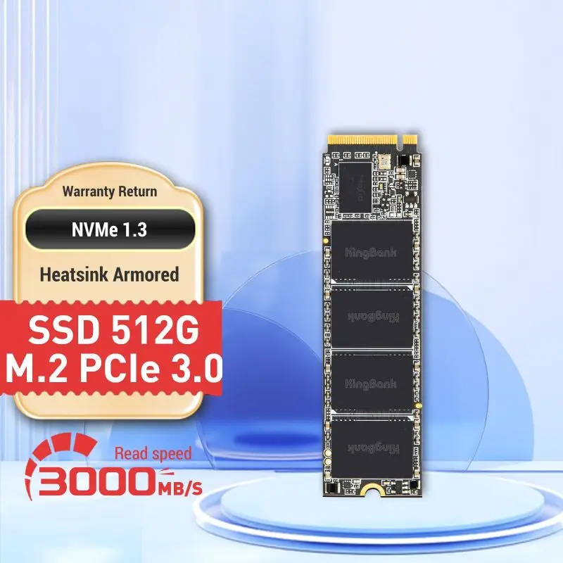 Kingbank KP230 SSD 512G M.2 2280 NVMe PCIe Gen3x4 Internal Solid