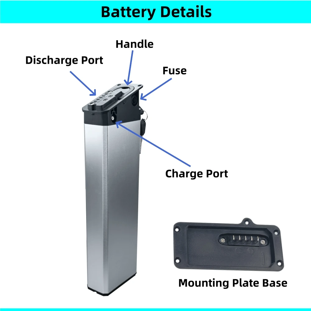 48Volt Fat Tire Folding Electric Bike Battery 48V 14Ah for Mate X Mate City Cyrusherr XF690 Maxs Wallke H6 Front Battery