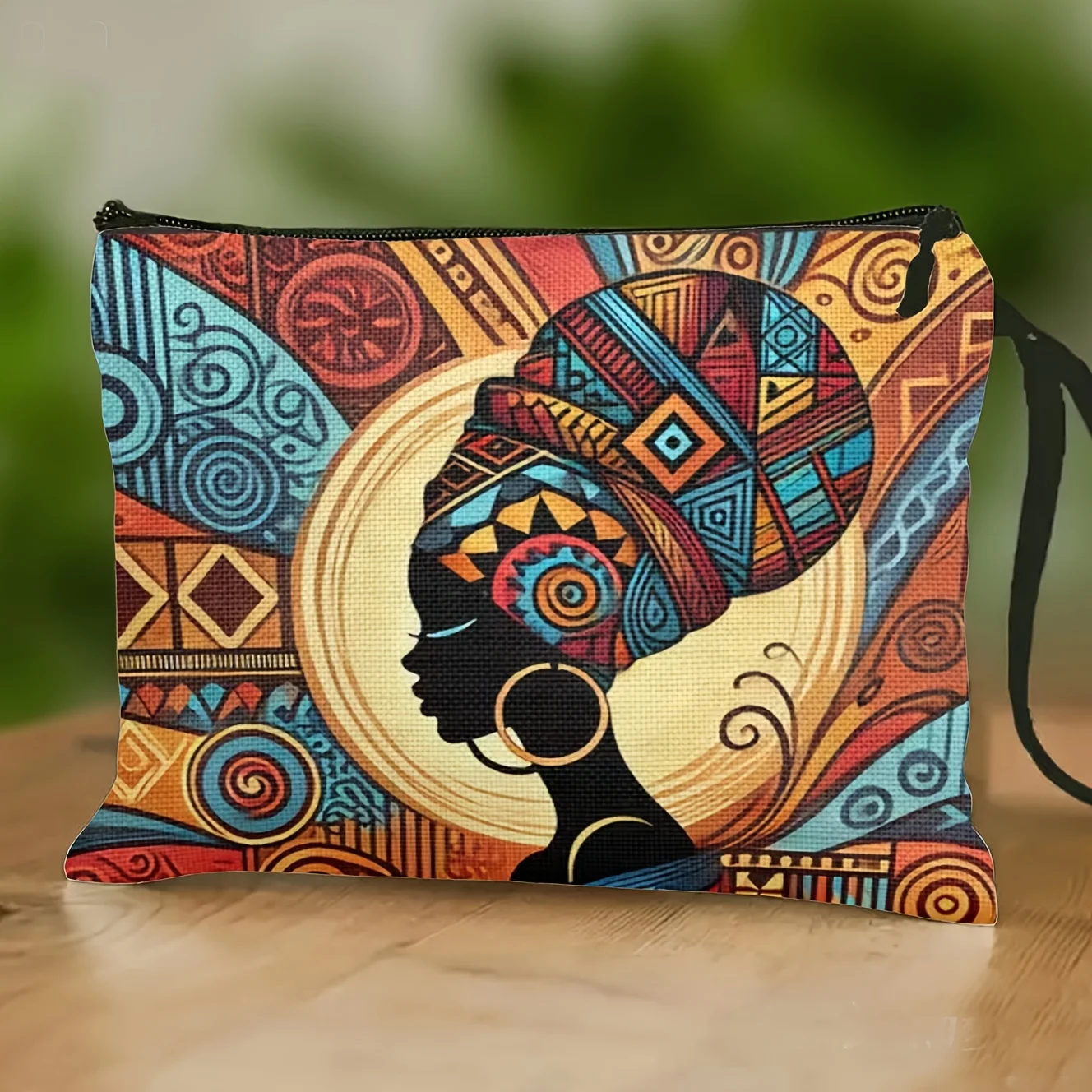 

Women' African Print Makeup Bag with - Lightweight Travel Toiletry Case Suitable for Daily Use & Trips Machine-Was