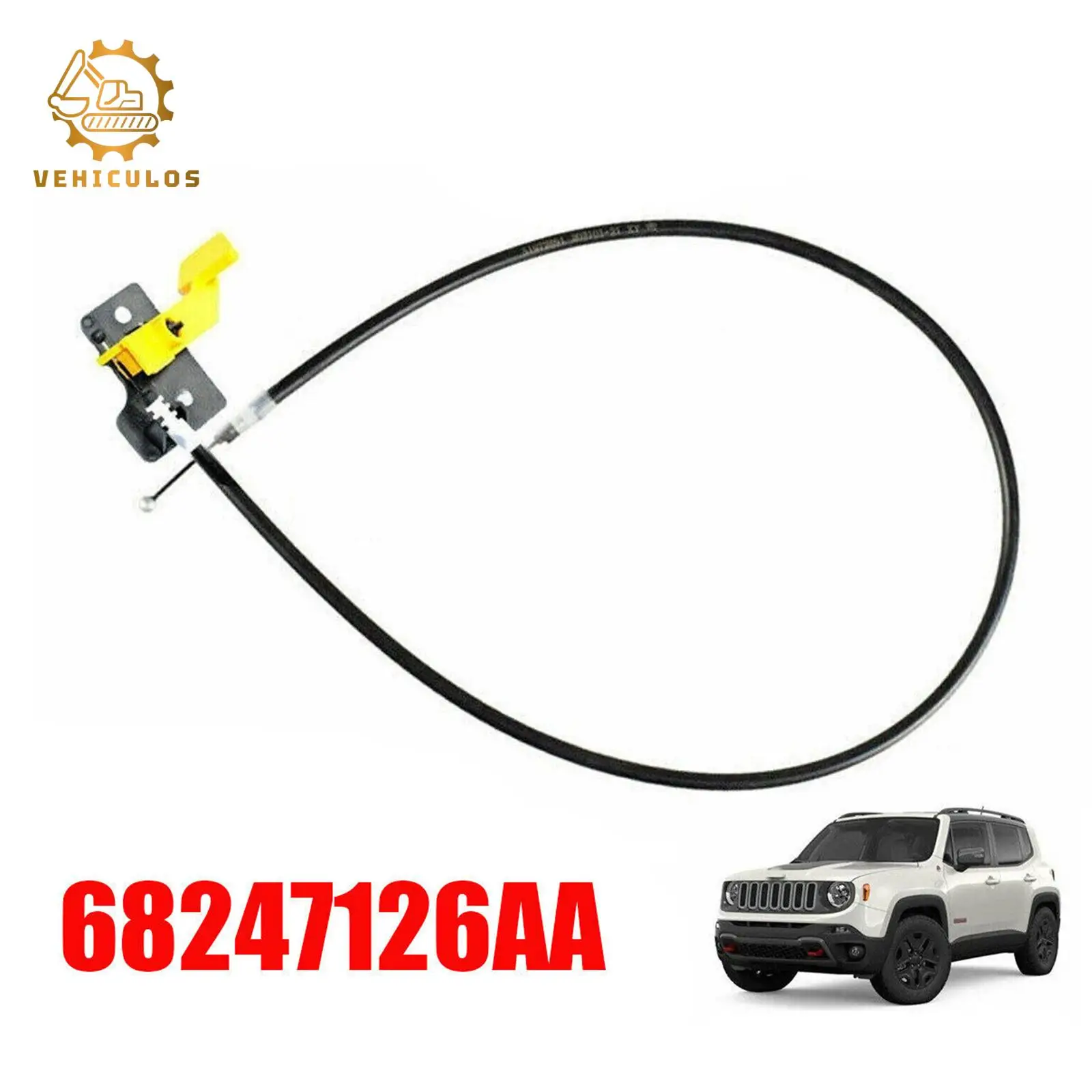 For Jeep Renegade 2015-2022 Left Hood Release Cable 68247126AA Engine Latch Wire Latitude Limited Trailhawk Sport Replacement