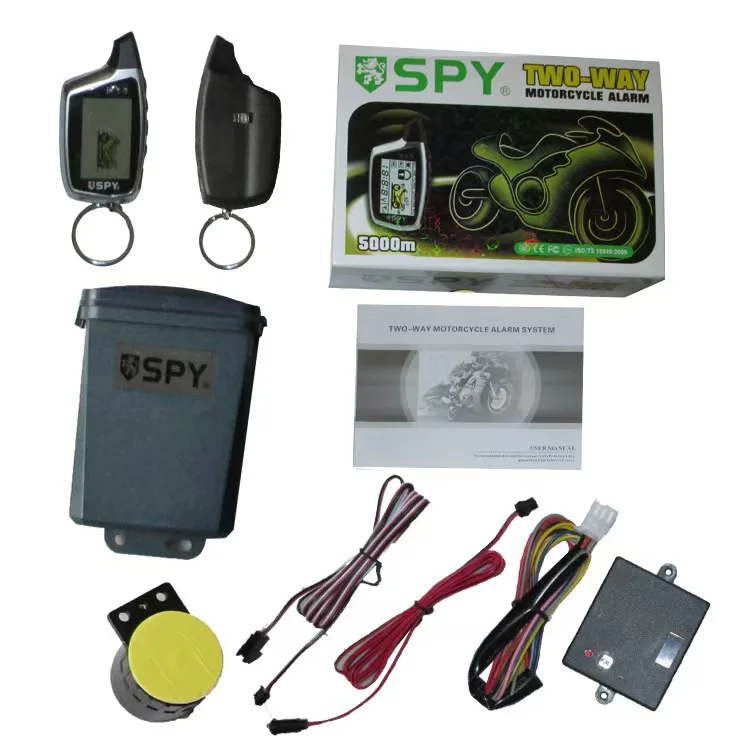 2-Way Motorcycle Audible & LCD flashing Burglar Alarm with Remote Start Anti-hijacking 3000m-Receiver & 1000m-Remote Control