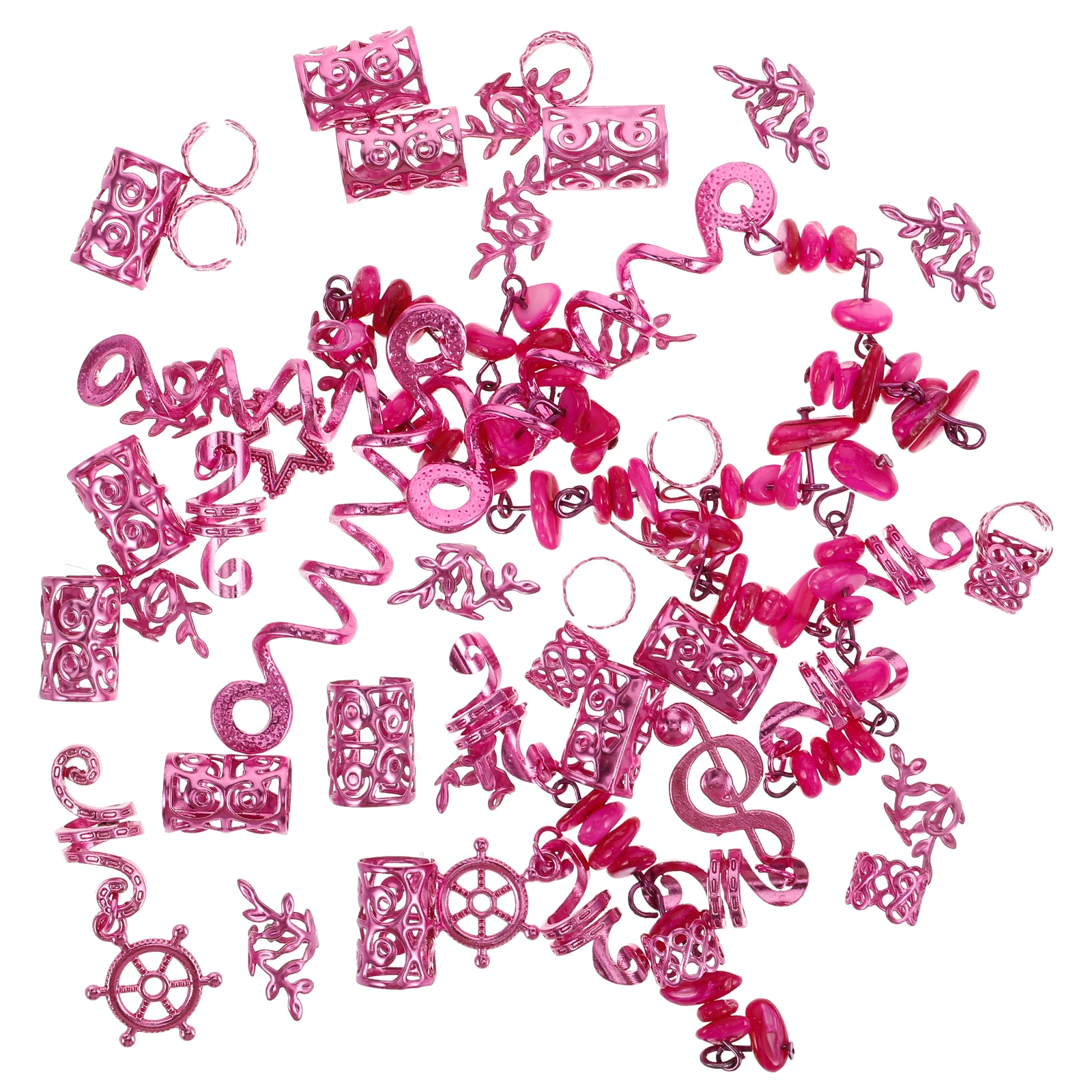 

39pcs Clamp Braiding Dreadlocks Spring Clips Natural Stone Pendants Music Festival Boho Accessories Hair Charms Beads Jewelry