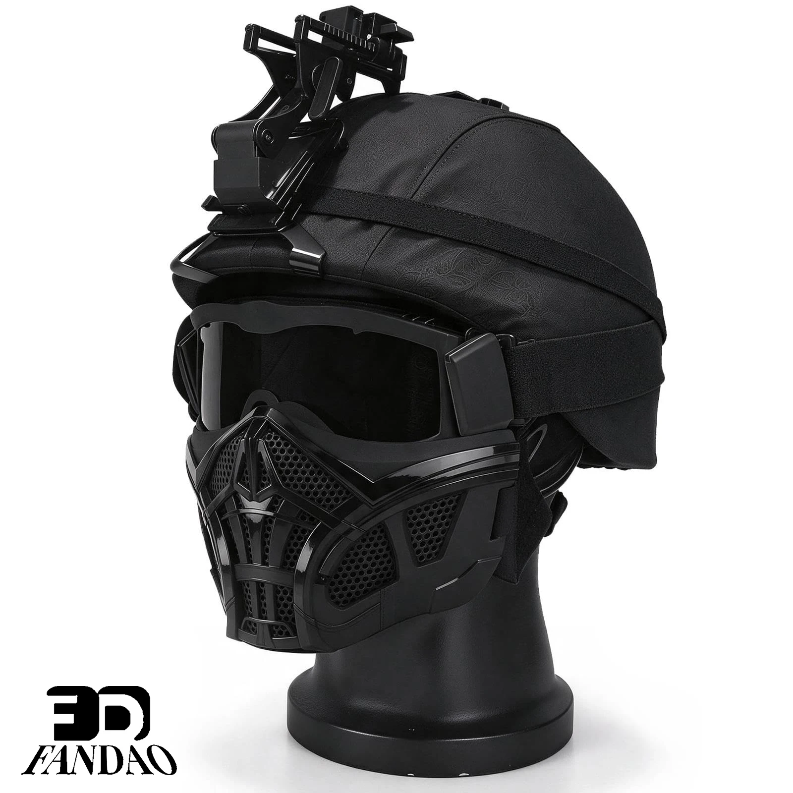 M88 Steel Tactical Helmet with Goggles, NVG Mount, Adjustable Suspension, Chin Strap, Chin Rest & Mask for Airsoft Cosplay