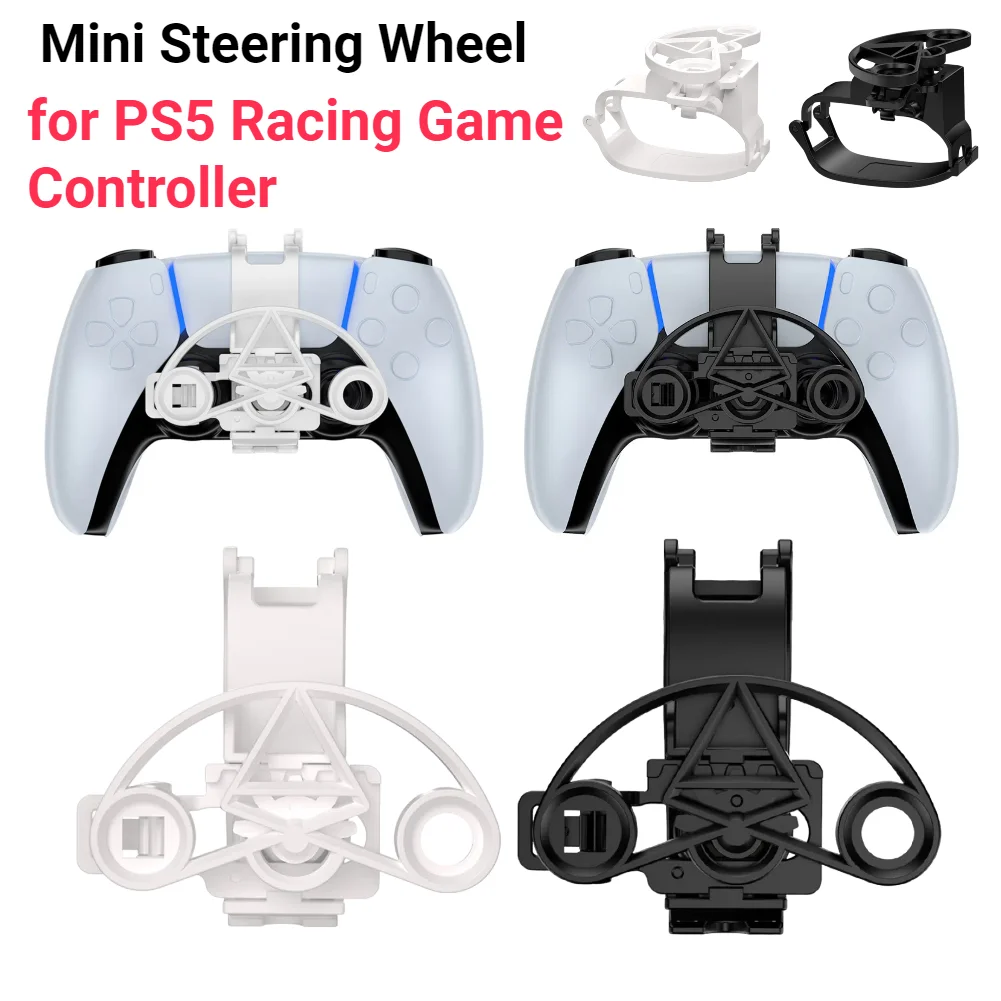 For PS5 Racing Game Controller Wheel 3D Printed Mini Handle Steering Wheel For PS5 Controller Simulates Car Steering Wheels
