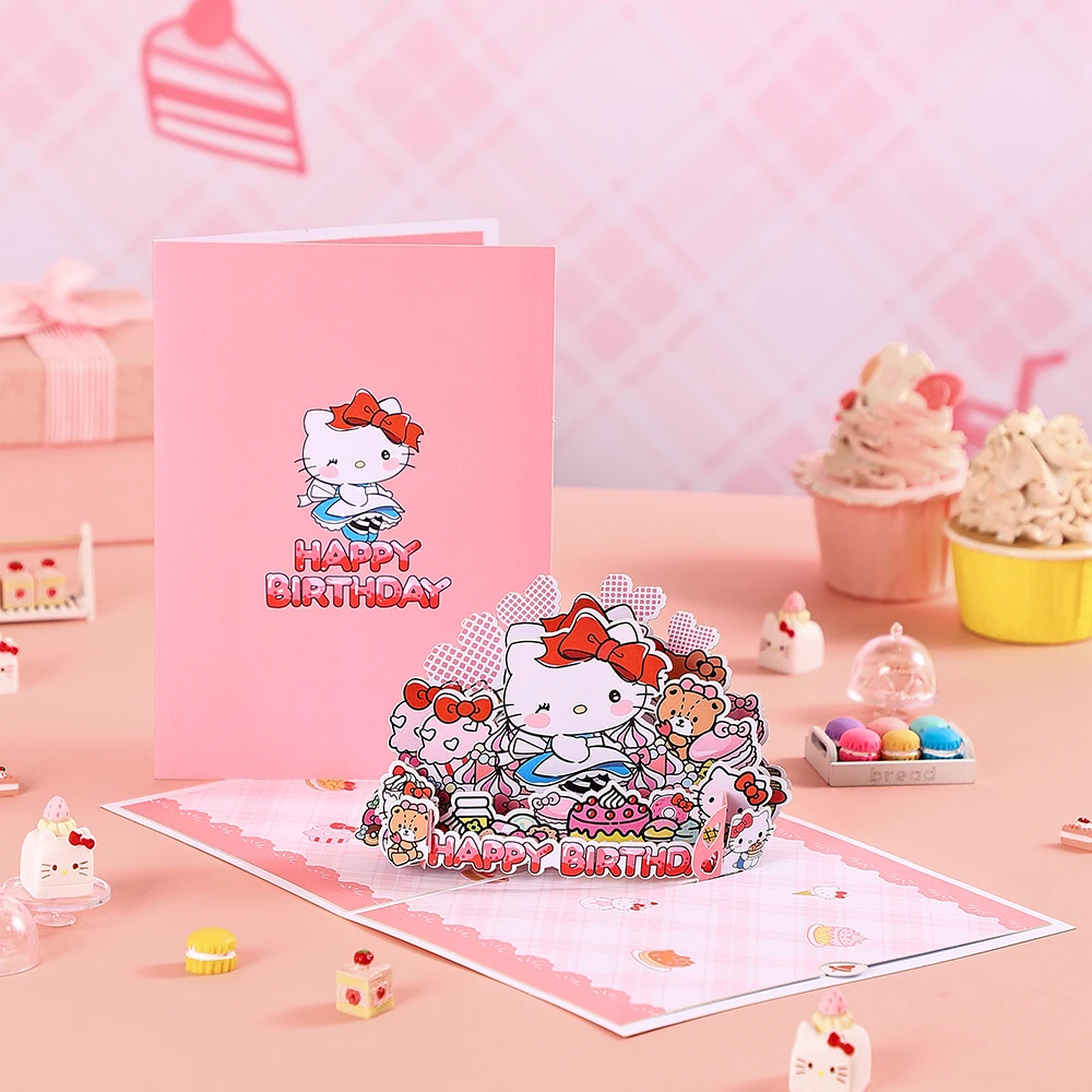 Sanrio 3D Pop Up Happy Birthday Gift Card Cute Birthday Card Anime Birthday Card Gifts Greeting Cards for Kids Girls Boys Women