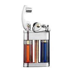 Zorro Creative Roker Arm Kerosene Lighter Transparent Fuel Tank Portable Retro Grinding Wheel Cigarette Lighter Men's Gift