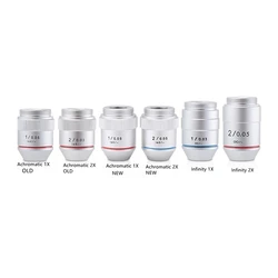 1X 2X Low Magnification Infinity Objective 195 Achromatic Objective Lens with RMS Thread 20.2 mm for Biological Microscope
