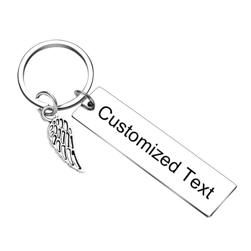 Personalized Custom Keychain Loss of husband brother Key chain Angel Wings Memorial key rings