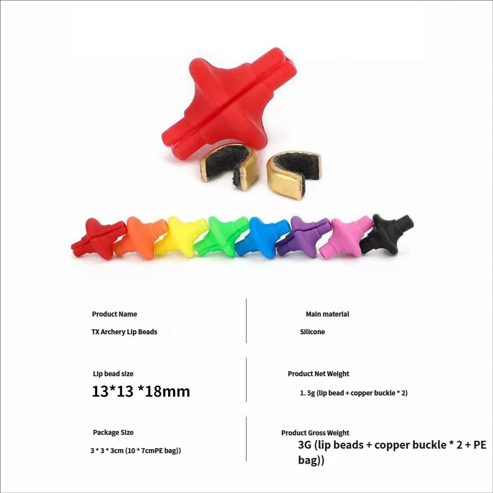 Grade Silicone Archery String Lips Multi-Color Bowstring Positioning Nocks Comfortable for Recurve Bow Hunting Target Shooting