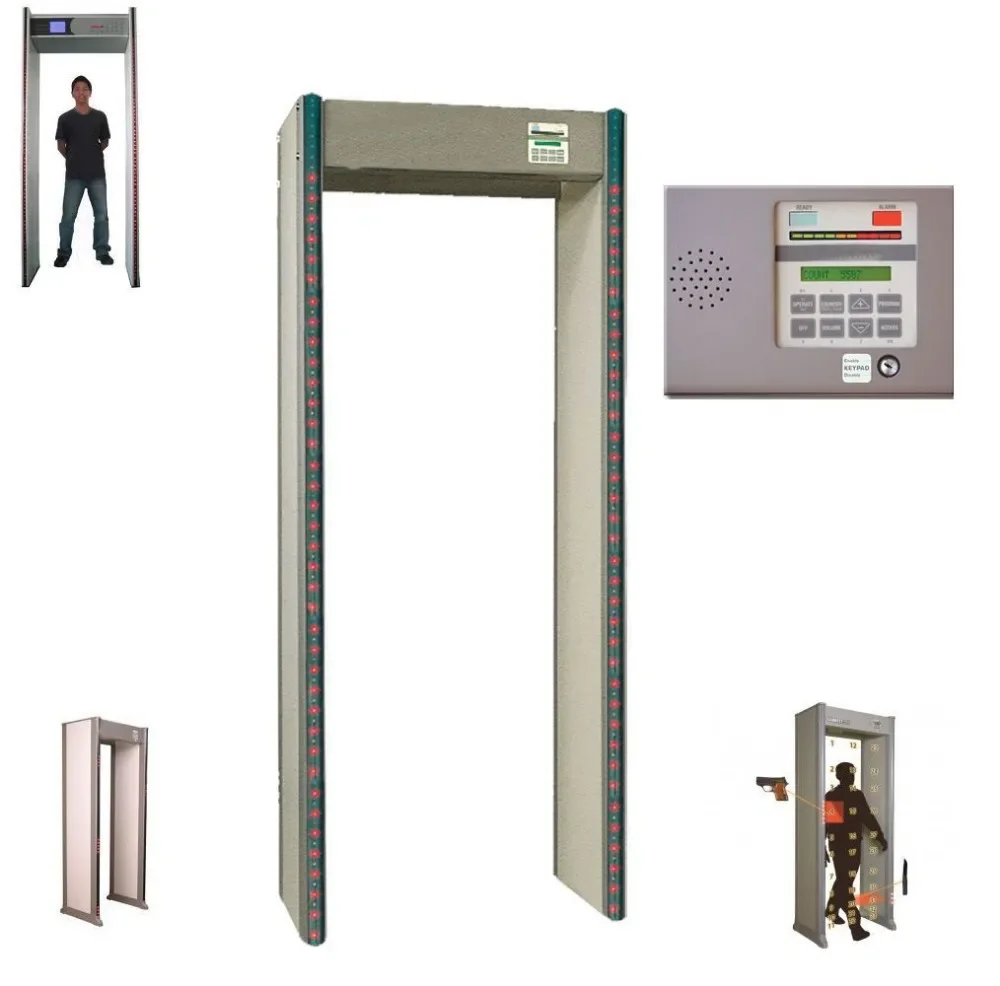 High sensitivity 33 detecting zones walk through metal detector, distributor price door frame metal detector