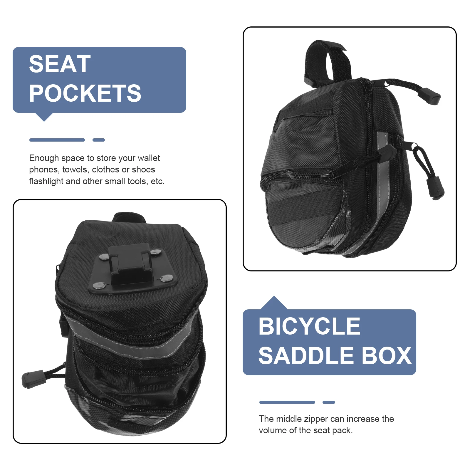 

Saddle Bag Cycling Bags for Road Bikes Mountain Seat Back Pouch Bicycle under Rear Rack