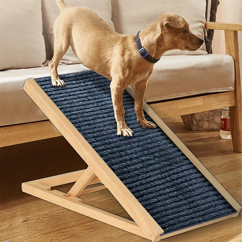

New Pet Products 2023 Wooden Adjustable Pet Climbe Ladder Dog Ramp Stairs Small Dogs And Cats Beige Pet Dog Ladder