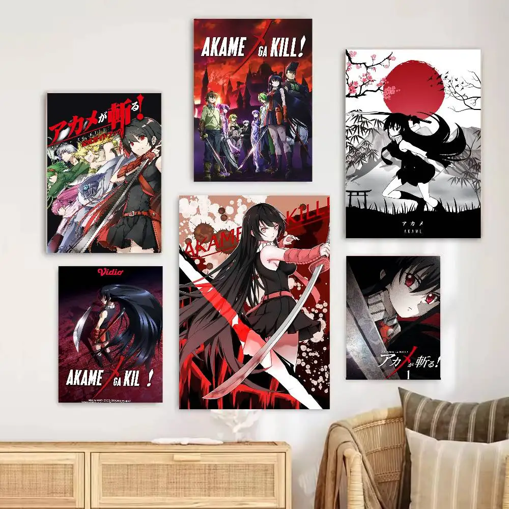 اليابانية الكلاسيكية أنيمي Akame Ga KILL DIY لزجة المشارك ذاتية اللصق الفن ملصق مضاد للمياه مقهى النوم غرفة جدار ديكور #5