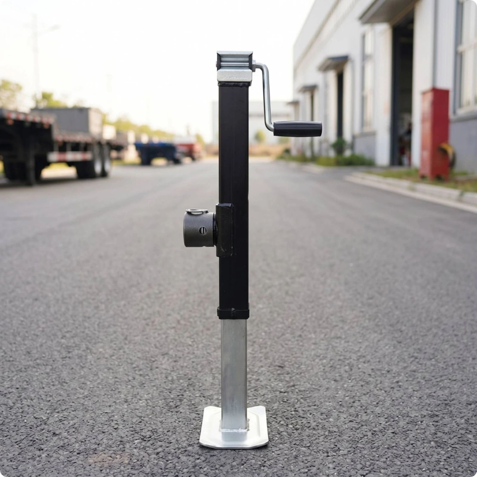 Side-Crank Trailer Jack Manual Trailer Jack with Base Plate Heavy-Duty Compact for RV Campers