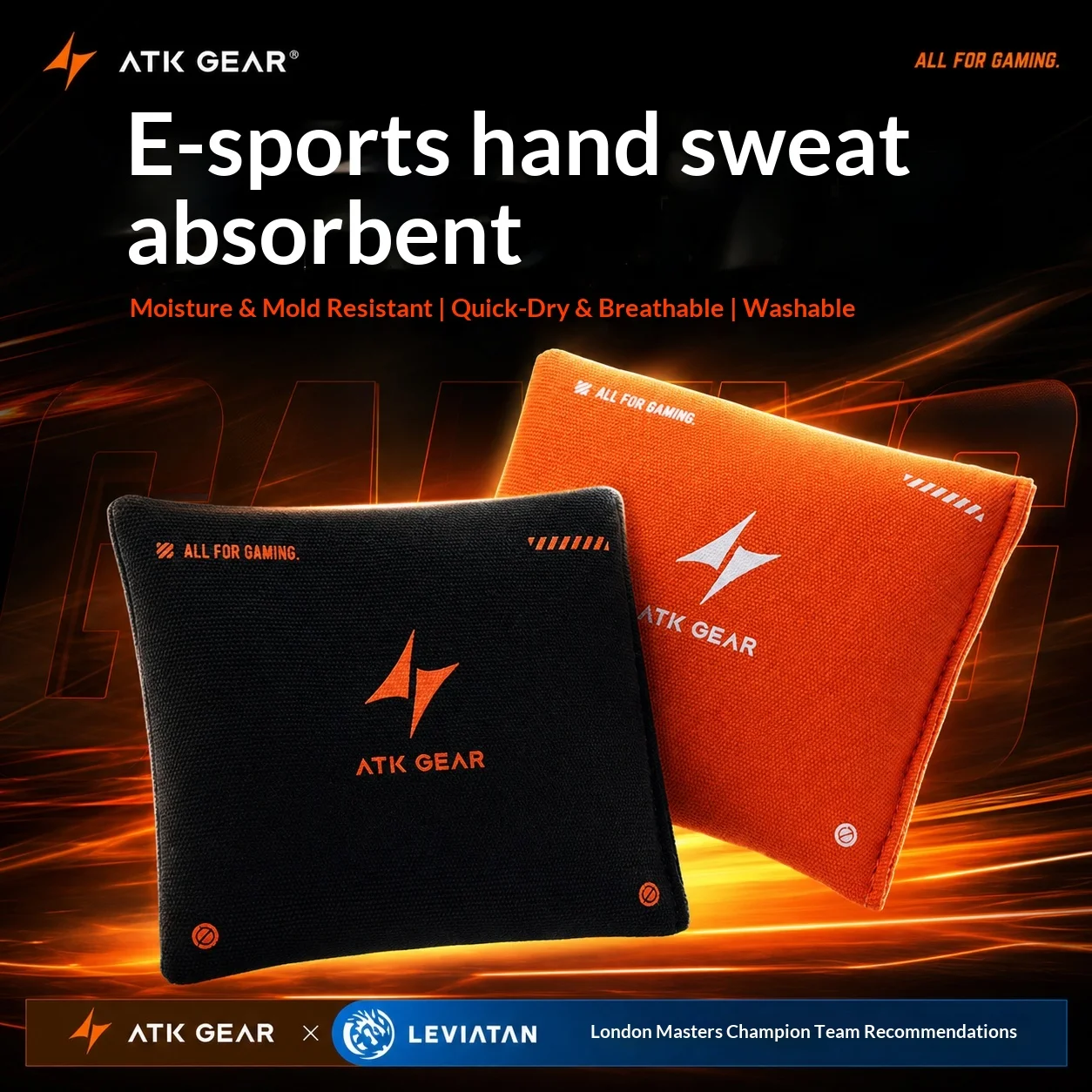 Atk Gear E Sport Hand Sweat Bag Anti Sweat Quick Dry Grip Pouch Washable For Competitive Fps Gamers