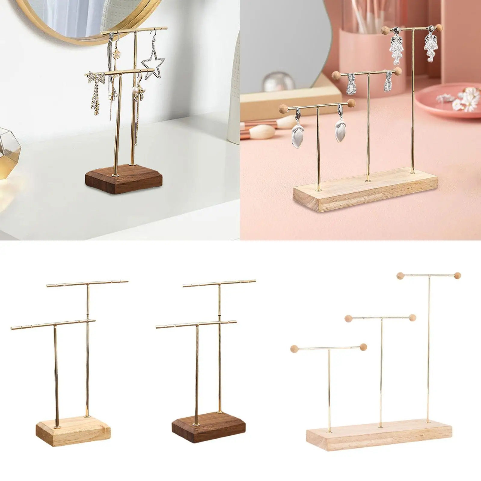 

Подставка для сережек, Подставка для сережек, Подставка для ювелирных изделий, Многоуровневый туалетный столик для женщин и девочек, Деревянная основа, Стойка для сережек