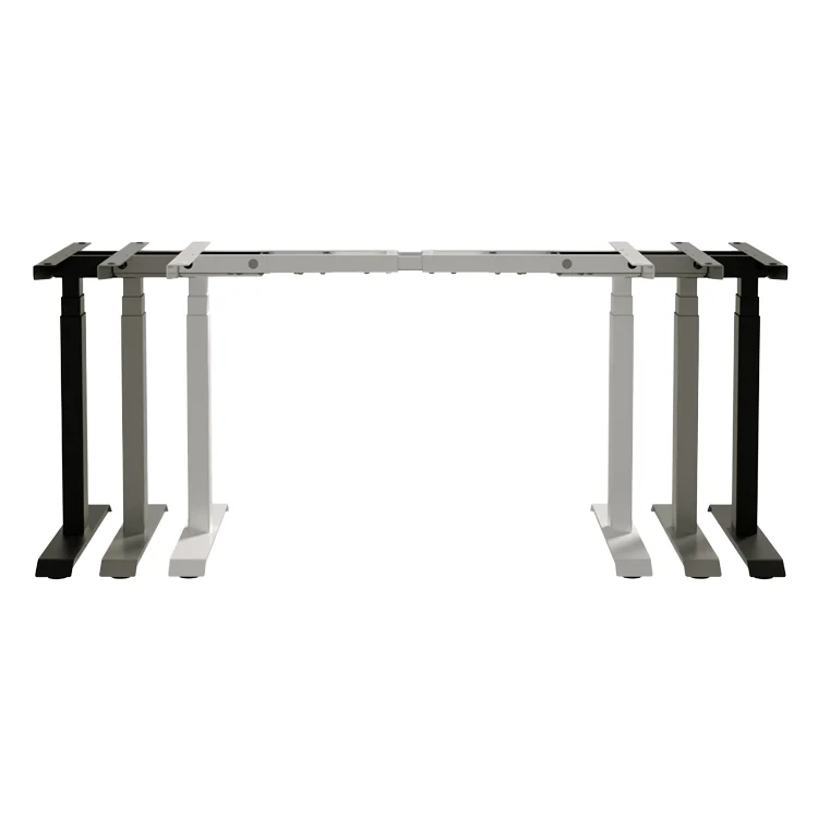 Escritorio eléctrico autoajustable de 3 etapas de lujo, asiento de pie con doble Motor, elevación, capacidad de carga de 120kg, velocidad de 35 mm/s, edificio de oficinas