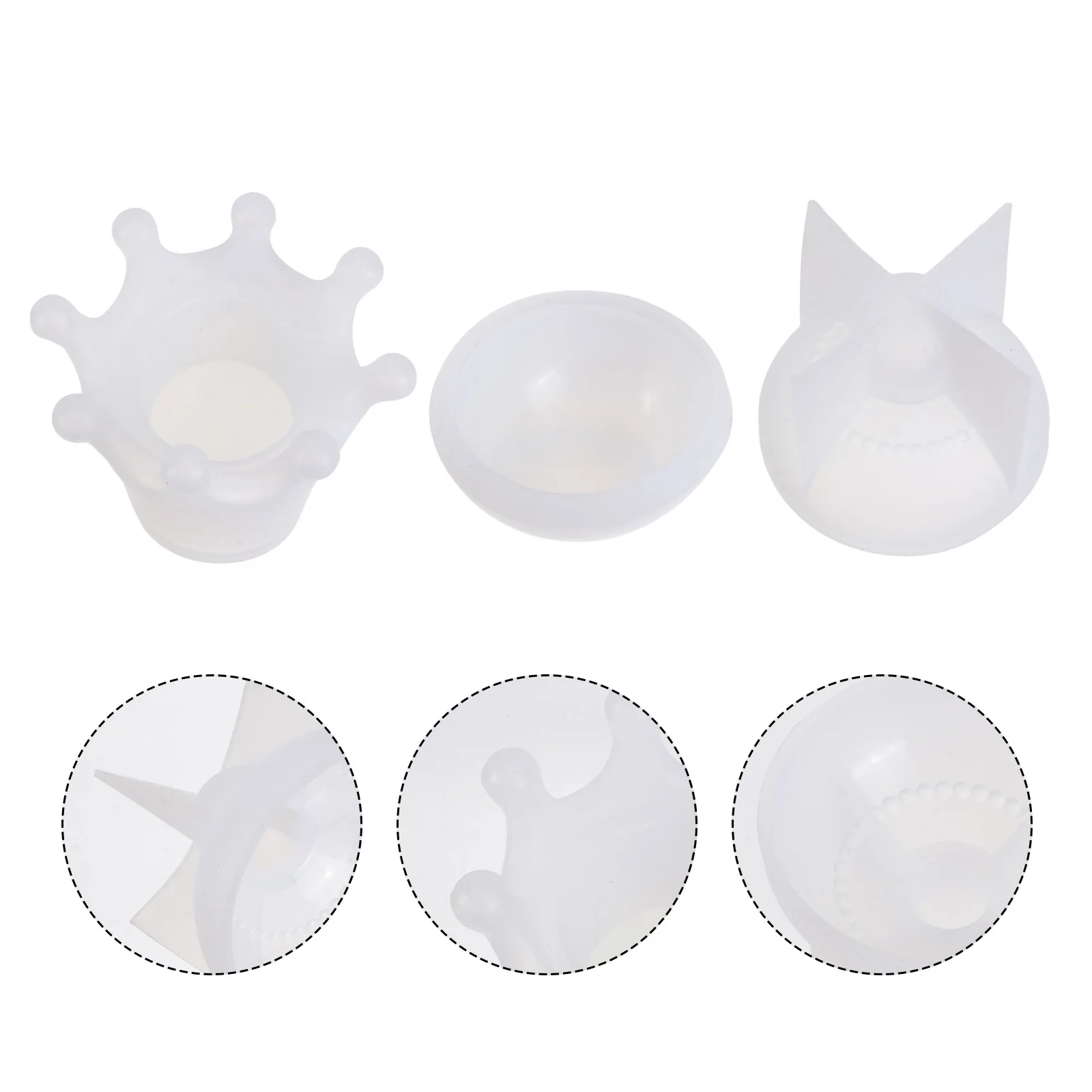 2Pcs Crown Silicone Mold Food Grade DIY Crystal Epoxy Jewelry Storage Box Small Size Easy Carry Durable Epoxy Mould