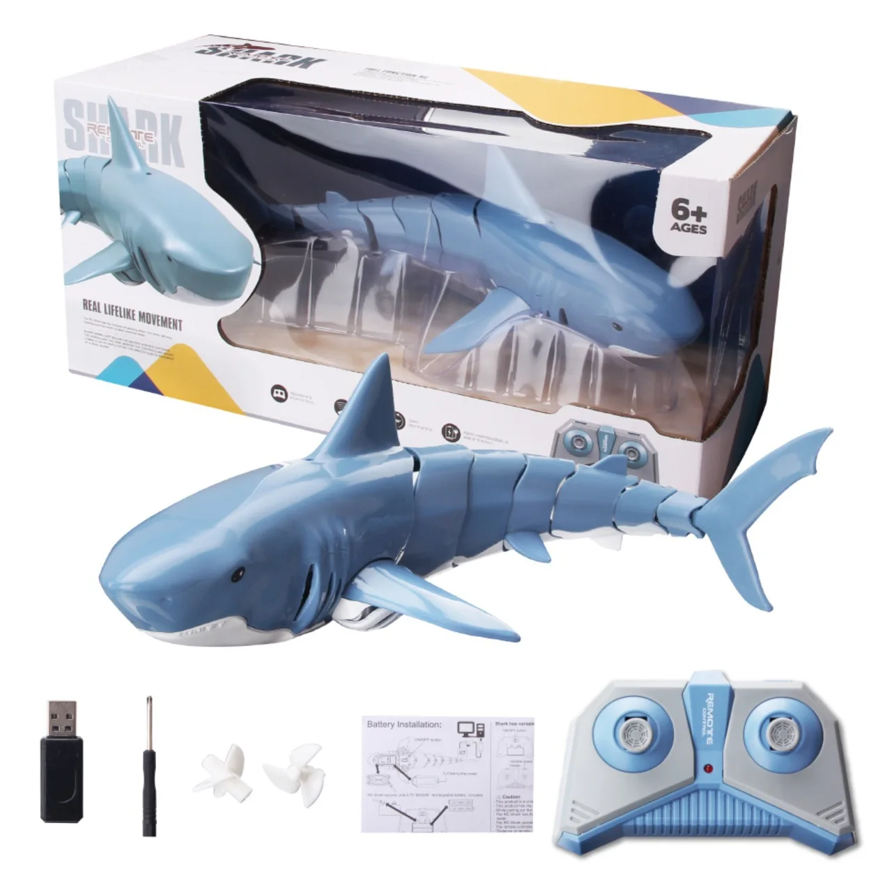 Remote Control Shark Toys RC Fish Electronic Swim Animal Funny Electric Swimming Pool Toy For Boy Children Birthdays Gifts