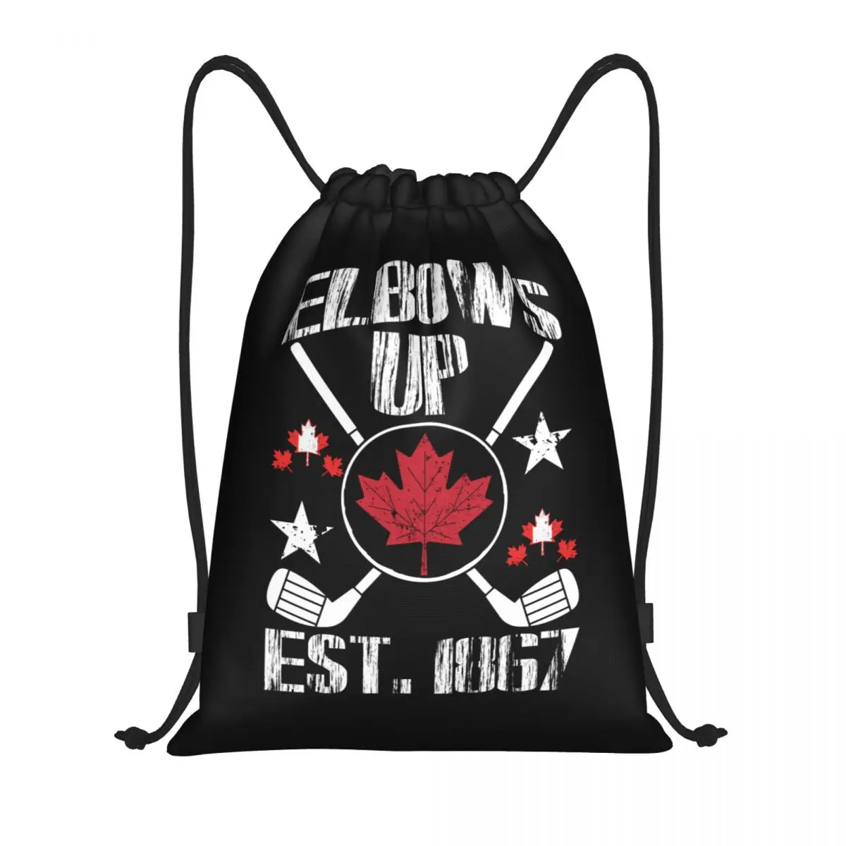 

Custom Elbows Up Est. 1847, канадский рюкзак на шнурке, сумки для женщин и мужчин, легкий спортивный рюкзак для спортзала, мешки для путешествий