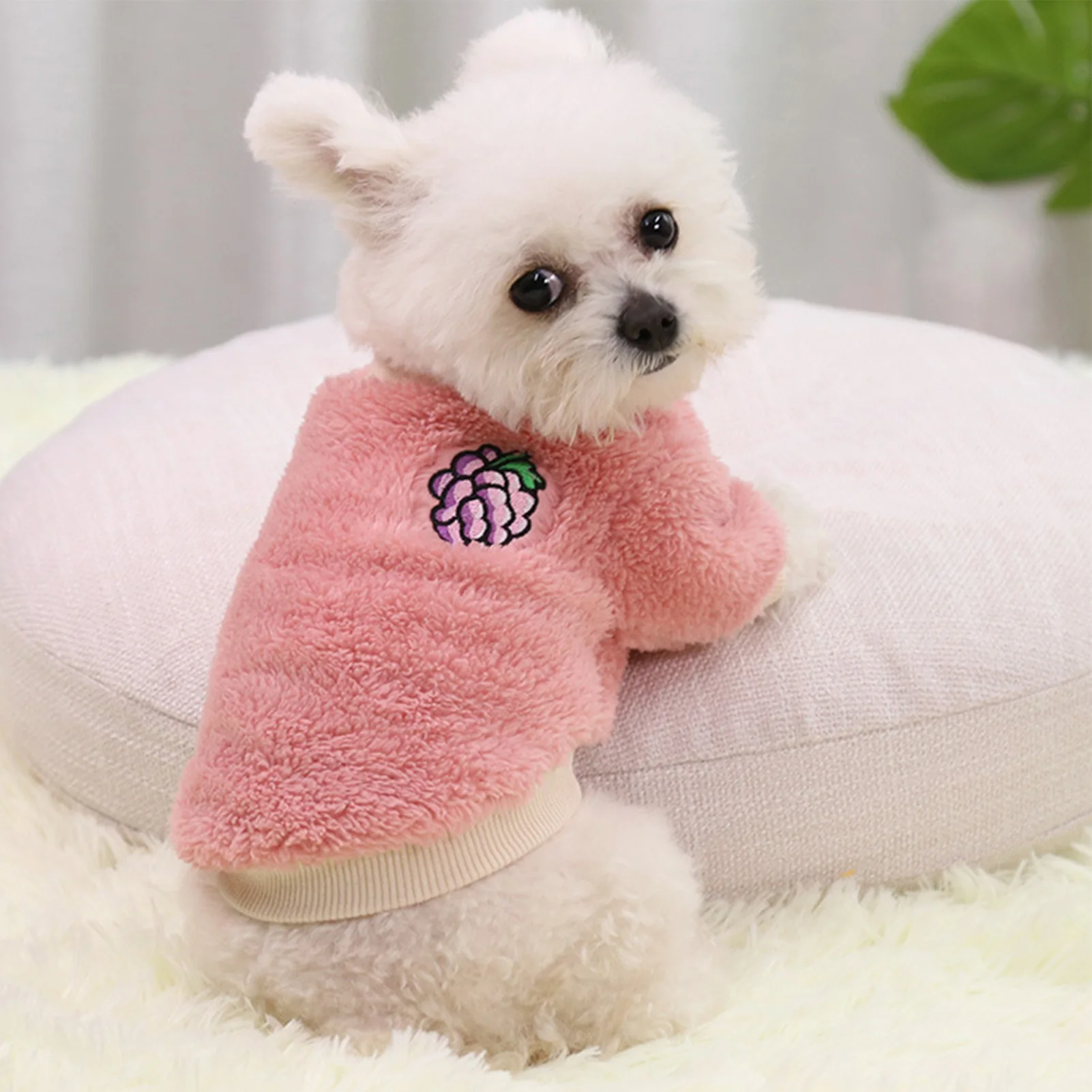 Puppy Plush Clothes Warm Comfortable Skin Friendly Elastic Round Neck 2 Legged Dog Plush Outfits For Pet Supplies