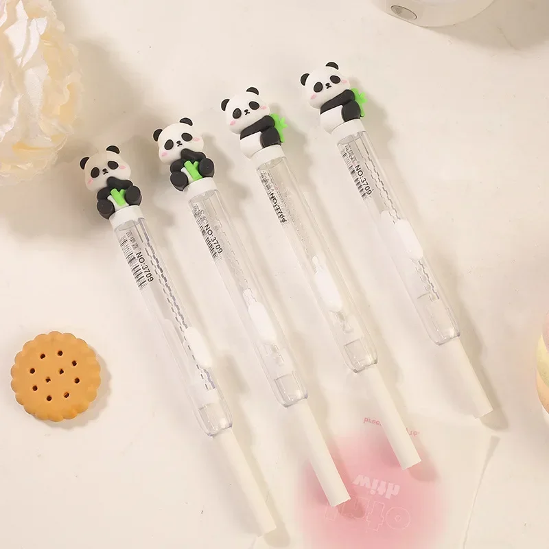 1Pc Cute Cartoon Panda Deco Retractable Eraser Pen Shape Eraser Kawaii Primary School Student Stationery Back To School Supplies