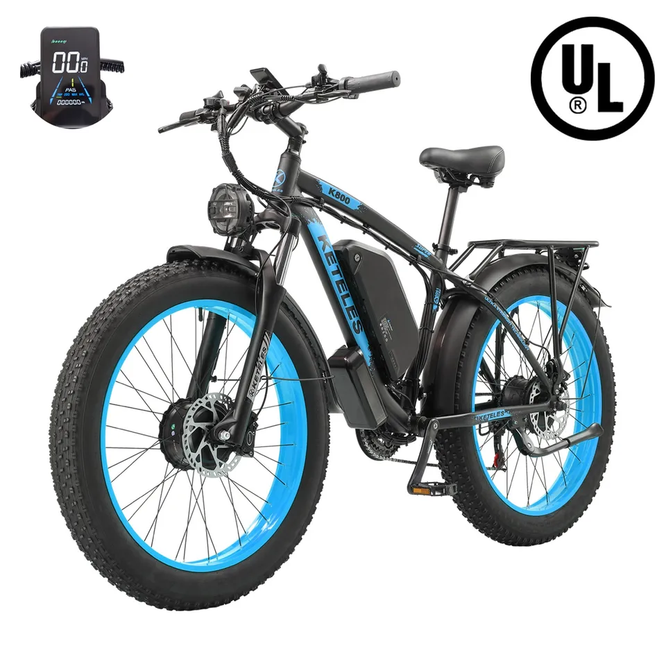 35MPH E-Mountain Bike for adults Dirt Bike 48V/23Ah 26" 2000W Dual Motor
