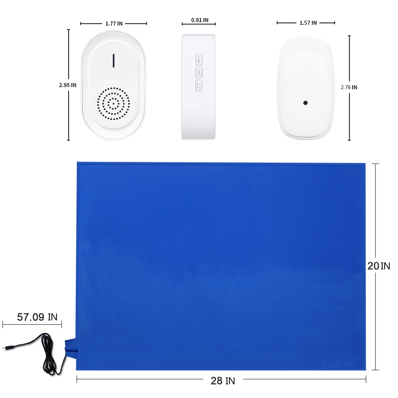 Daytech BP01 BT004 Smart Wireless Fall Alert System Bed Pressure Sensor mat Monitor and Remote Caregiver Receiver Bed Alarm