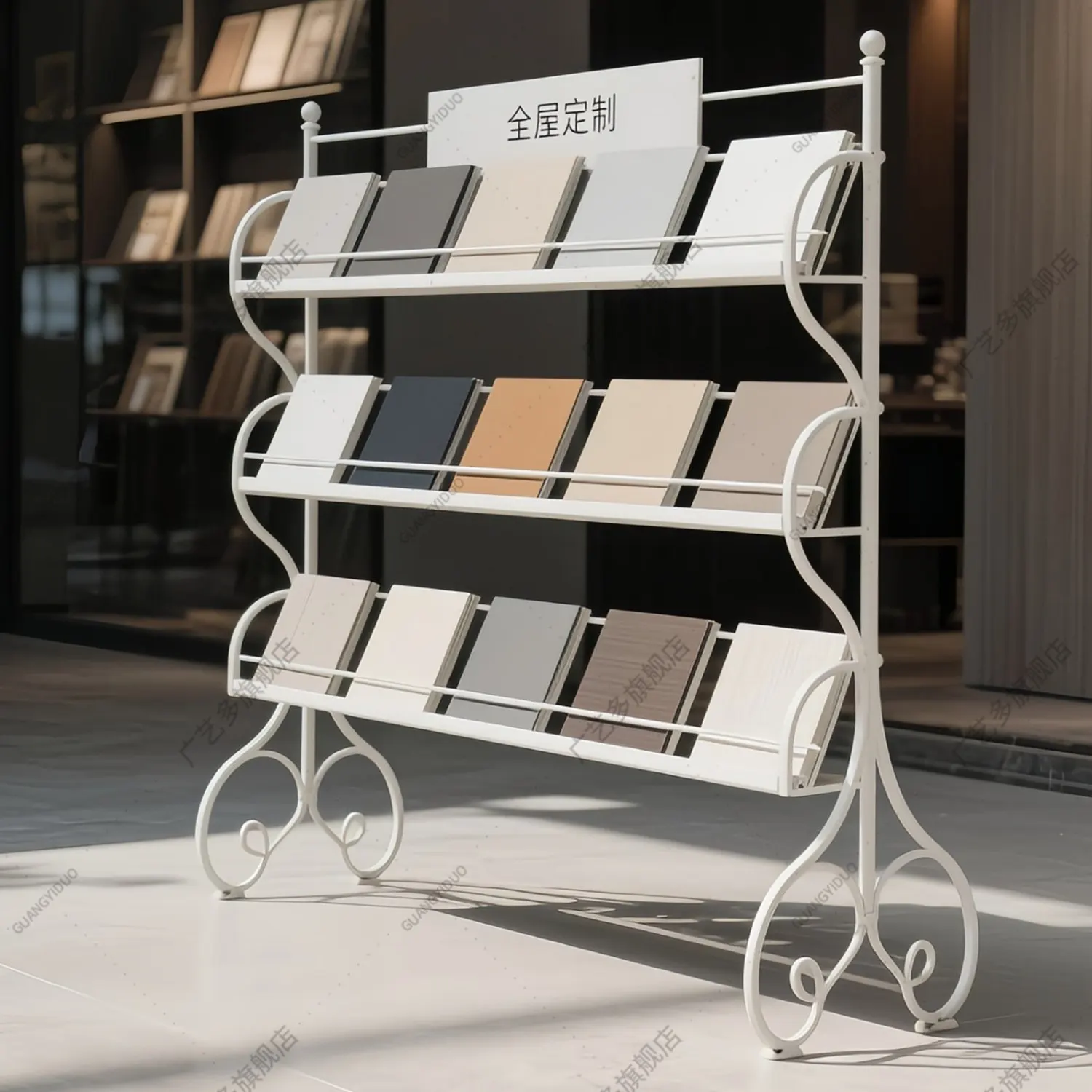 

Building materials swatch integrated ceiling sample rack ceramic tile rack ceramic stone display rack clothing cabinet door